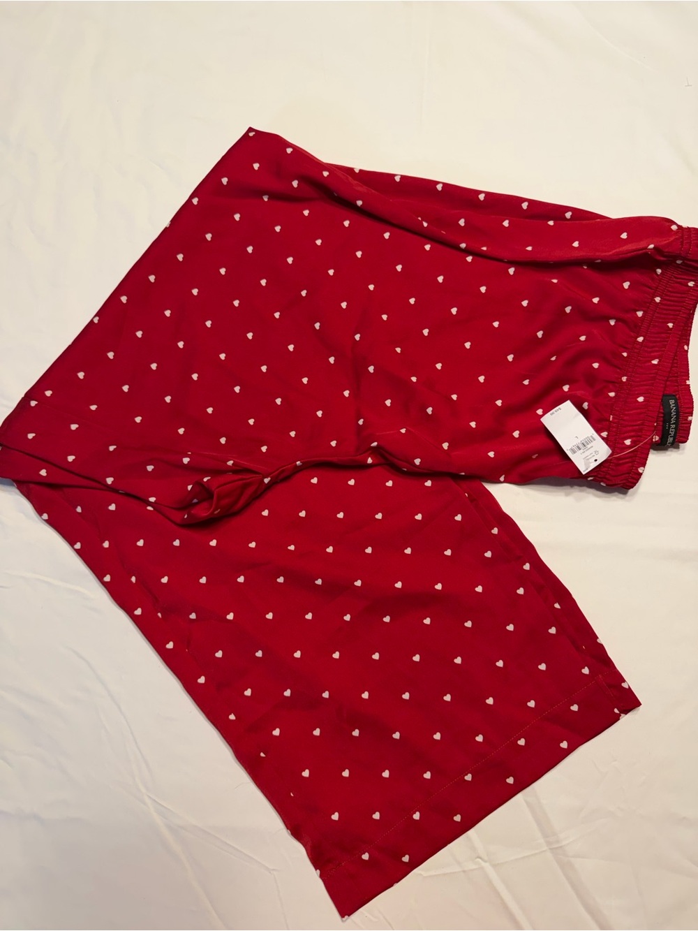 Banana Republic Red Heart-Print Pajama Pants Large